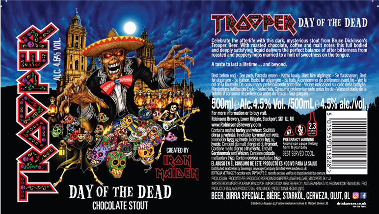 Trooper Day of the Dead Stout 16.9 oz bottle