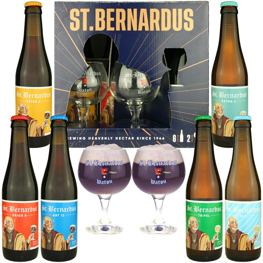 St. Bernardus Deluxe Tasting Set (6 ales & 2 glasses)