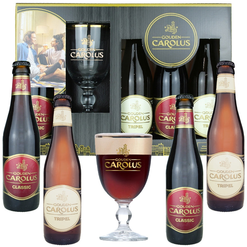 Gouden Carolus Gift Set (4 ales & 1 glass)